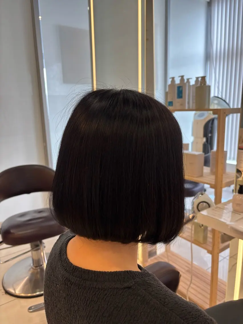 ショート 切りっぱなしボブ ボブ カットカラーモデル 募集中💋/れいなのヘアスタイル
