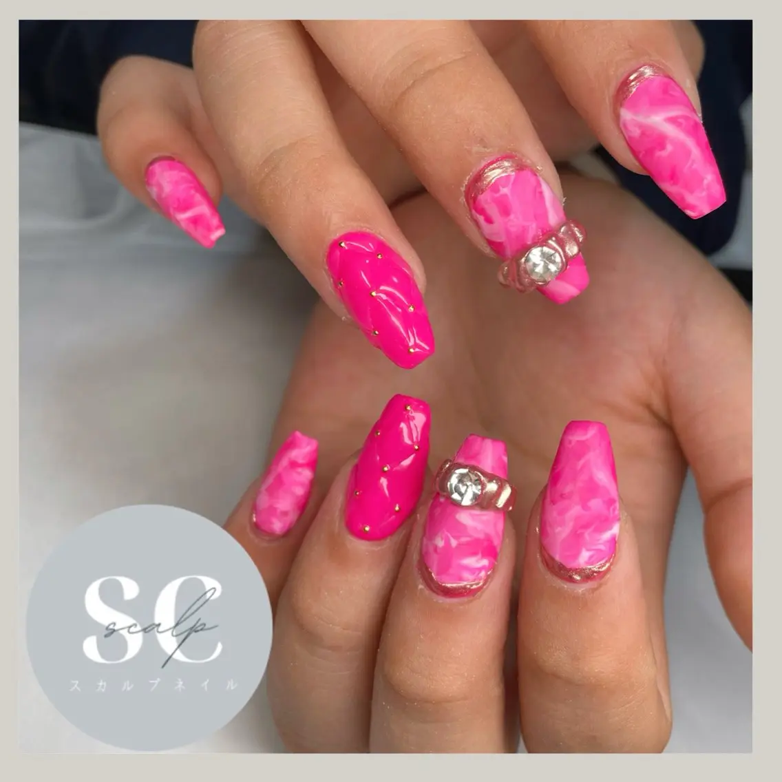 ネイル 持ち込み スカルプネイル ハンドネイル Nailsalon Caiseのネイルデザイン