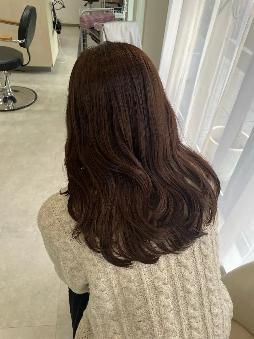 カラー ブリーチ ブラウンカラー ダブルカラー モカブラウン 松永 まどかのヘアスタイル