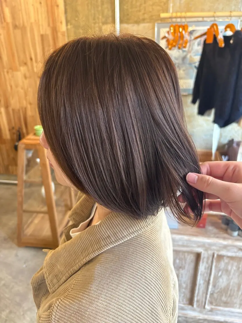 ショート くせ毛 縮毛矯正 トリートメント 柳瀬 和香奈のヘアスタイル