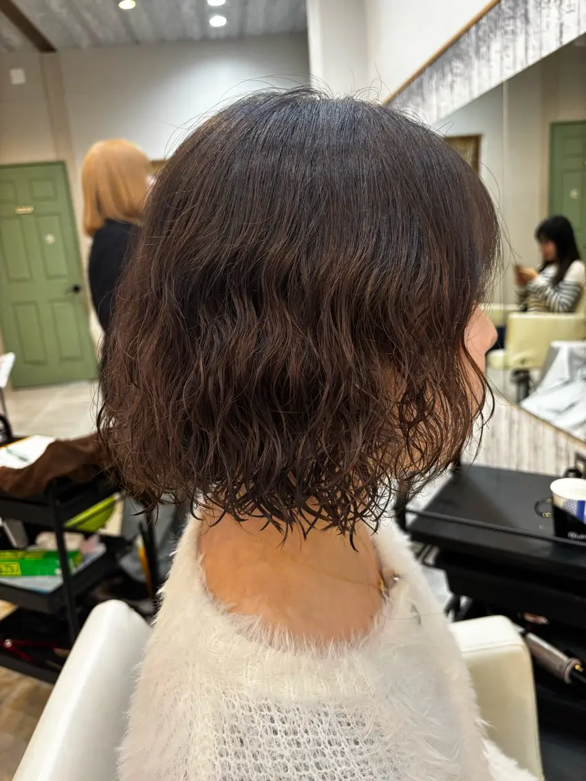 ショート パーマ ボブ カット パーマ あすか/ 松本/モデル様募集中のヘアスタイル