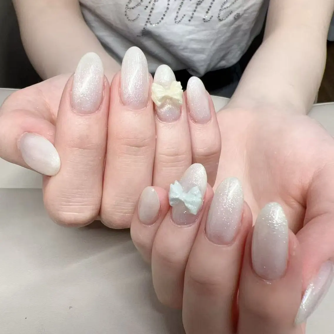 ネイル アートネイル オーロラネイル ガーリー ハート キラキラネイル Rika  nail cocoのネイルデザイン