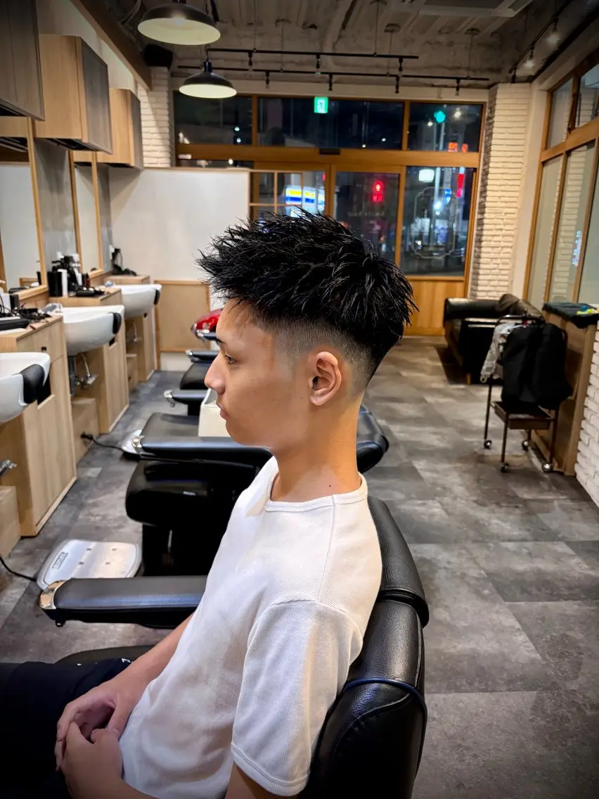 ショート パーマ メンズ 💈barber 中根 龍星のヘアスタイル