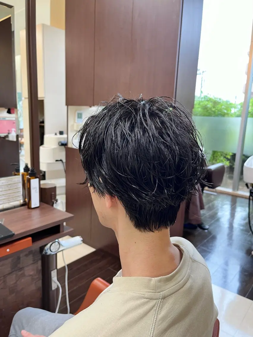 ショート パーマ メンズ センターパート メンズパーマ 🧊メンズ特化🧊 高木航希のヘアスタイル