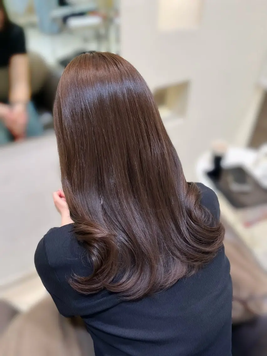 【艶髪カラー】ワンカラー+オージュア4,5step トリートメント✨️の写真