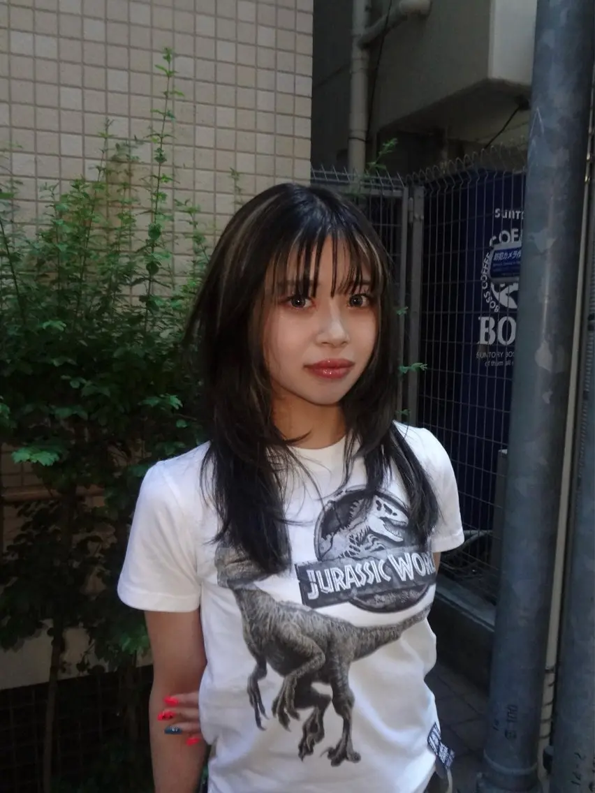 ミディアム カラー ミストバング  フェイスフレーミング 顔周りカット 韓国風ヘア 小顔カット ヘアカラー H.MEINA ／BECK神戸のヘアスタイル