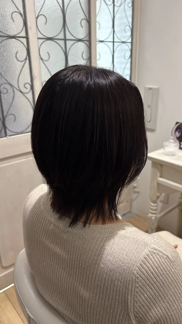 ミディアム カラー カット ヘアカラー 似合わせ 顔周りYUUGAのヘアスタイル