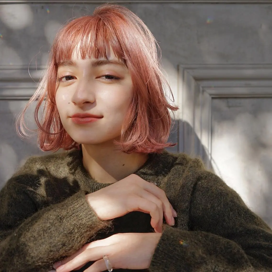 カラー ミディアム ハイトーンカラー ボブ デート オン眉 カット ヘアカラー トリートメント N° anfeel 渋谷🪞🫧のヘアスタイル