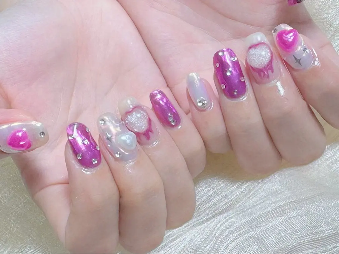 ネイル ハンドネイル 🎀ネイルサロン エクラYUI🎀のネイルデザイン
