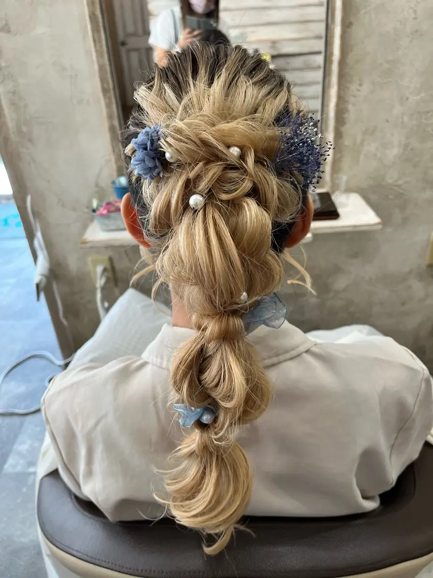 ロング 浴衣 ヘアセット Atelier 大内のヘアスタイル