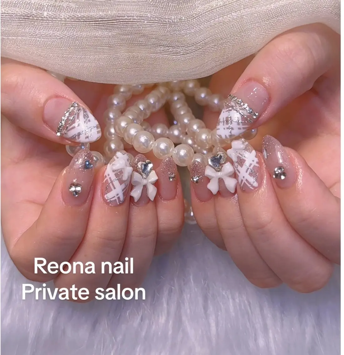 ネイル ハート マグネットネイル ミラーネイル 夏ネイル Reona Nailのネイルデザイン