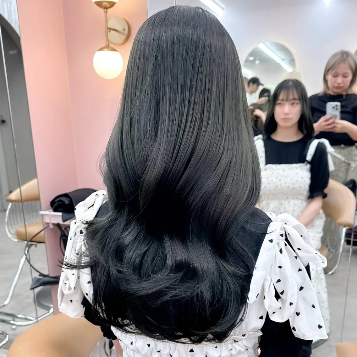 ロング カット ヘアカラー トリートメント 縮毛矯正/韓国ヘア /レイヤー🎀ミズキのヘアスタイル