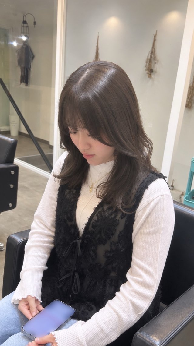 ミディアム カラー カット ヘアカラー トリートメント silk🕯 hikaruのヘアスタイル