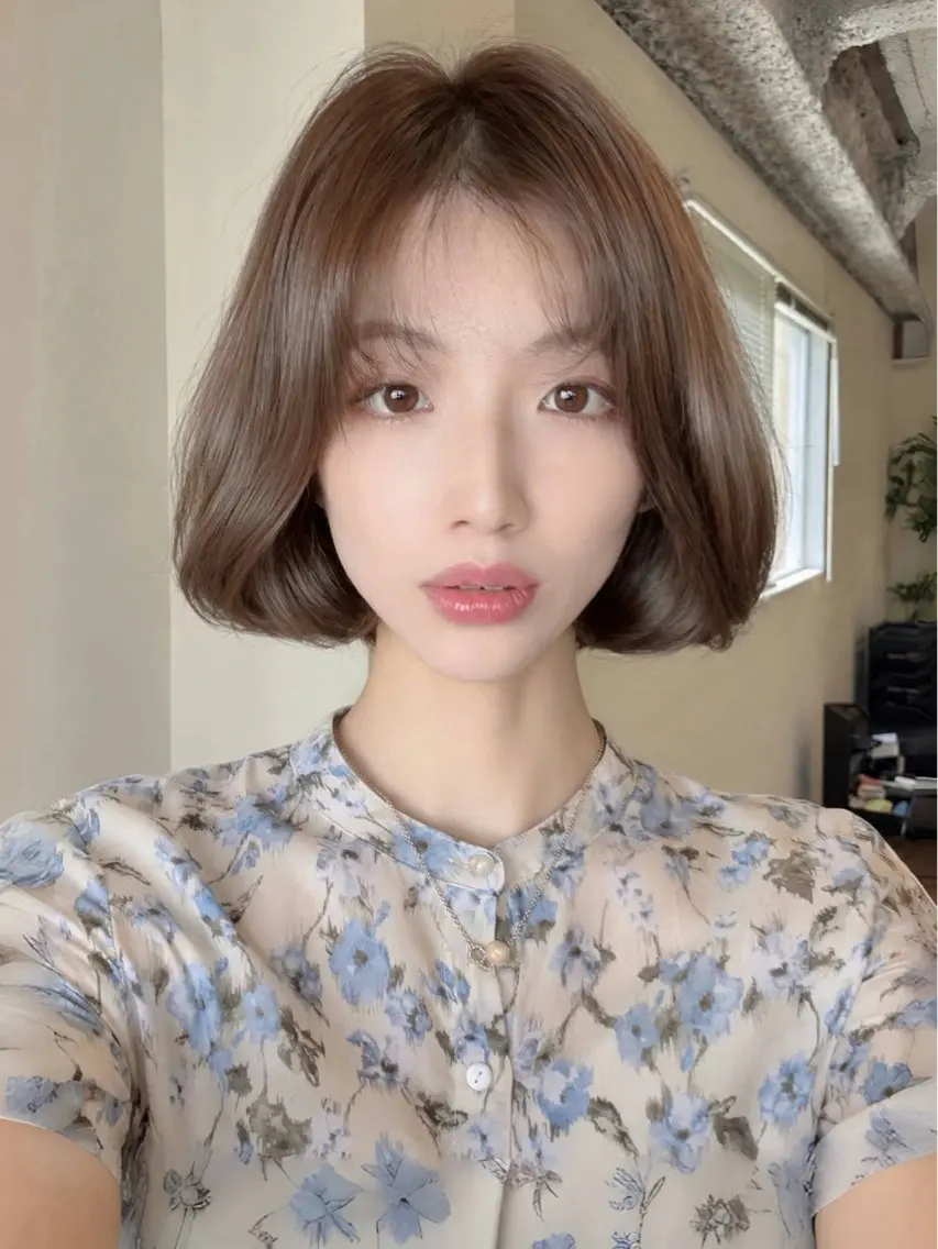 ミディアム カラー ボブ タンバルモリ カット ヘアカラー トリートメント 渋谷レイヤーカット❌ 縮毛矯正専門/武田涼のヘアスタイル
