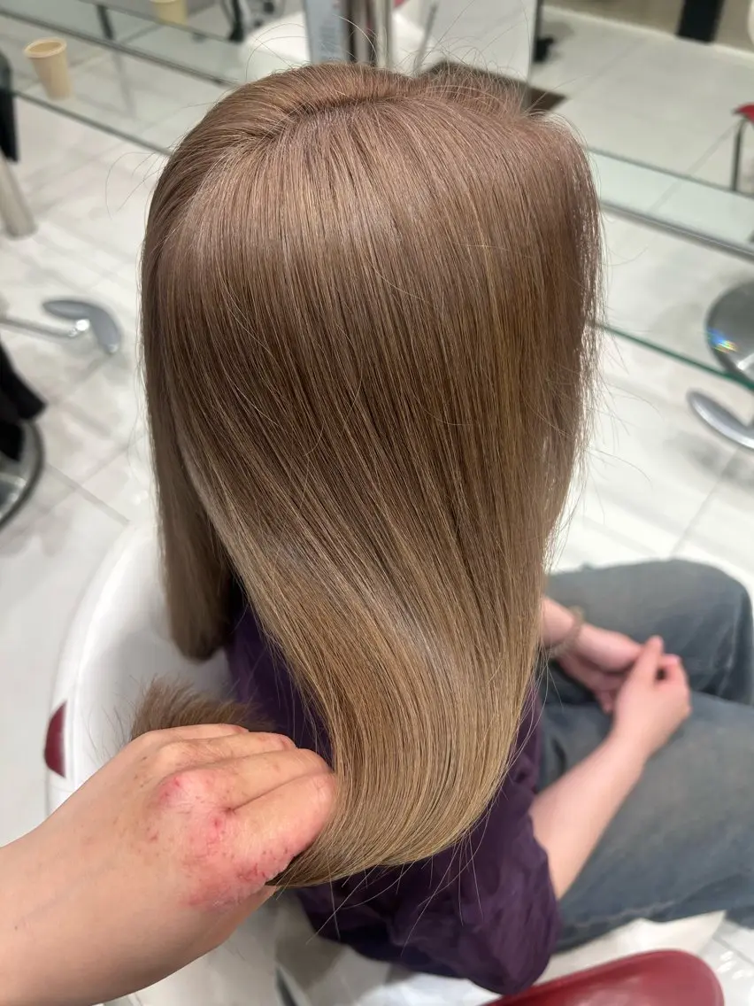 ロング カラー パーマ ヘアアレンジ メンズ キッズ 海外カラー白髪ぼかし ティファニーサユリのヘアスタイル