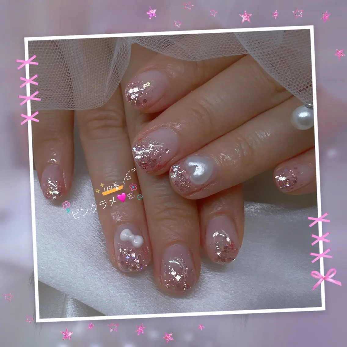ネイル チークネイル フレンチネイル ガーリー グラデーション マグネットネイル ハンドネイル Chill Nailsalonのネイルデザイン