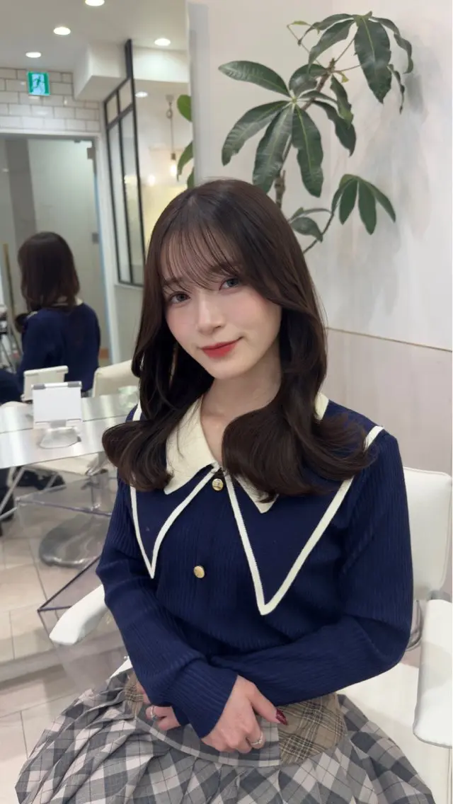 ロング カラー ケアカラー 透明感カラー レイヤーカット カット ヘアカラー トリートメント 韓国ヘア/巻ける 縮毛矯正/リョウヤのヘアスタイル