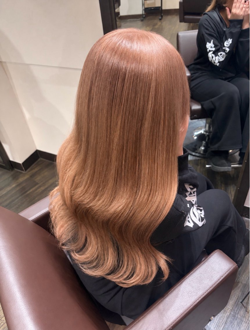 ロング カラー ベージュカラー 透明感カラー ピンクカラー ピンクベージュ 髪質改善 ヘアカラー 琉奈 /松本/艶カラーのヘアスタイル