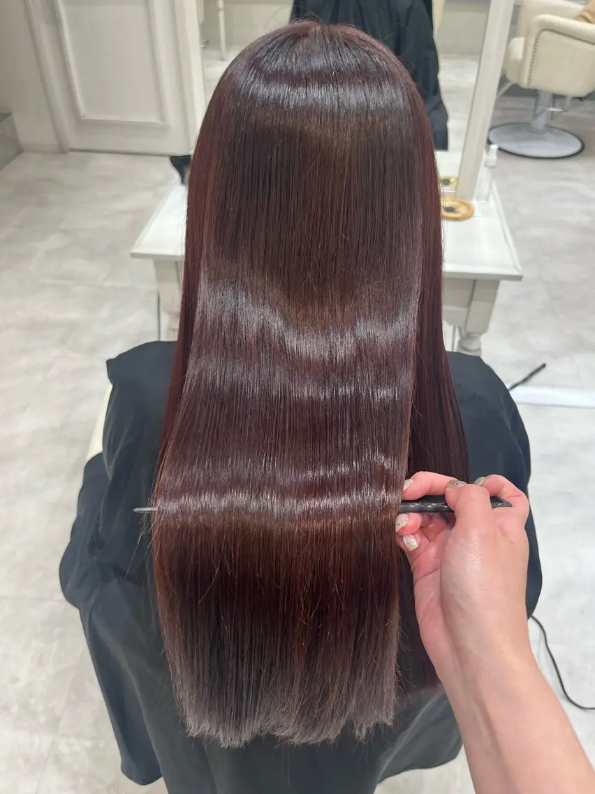 ロング カラー カット ヘアカラー トリートメント Barrel天王寺 satokoのヘアスタイル