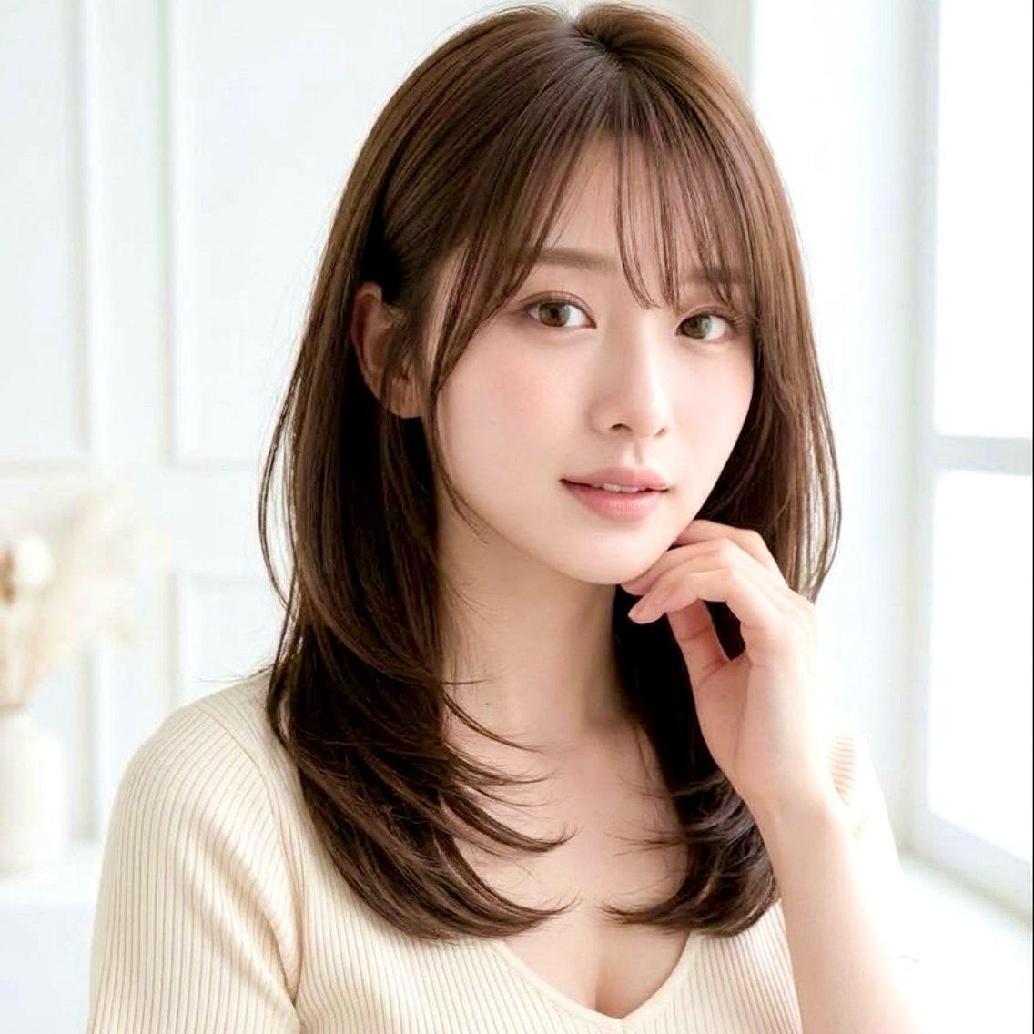 ミディアム 髪質改善/艶カラー /光吉洋平のヘアスタイル