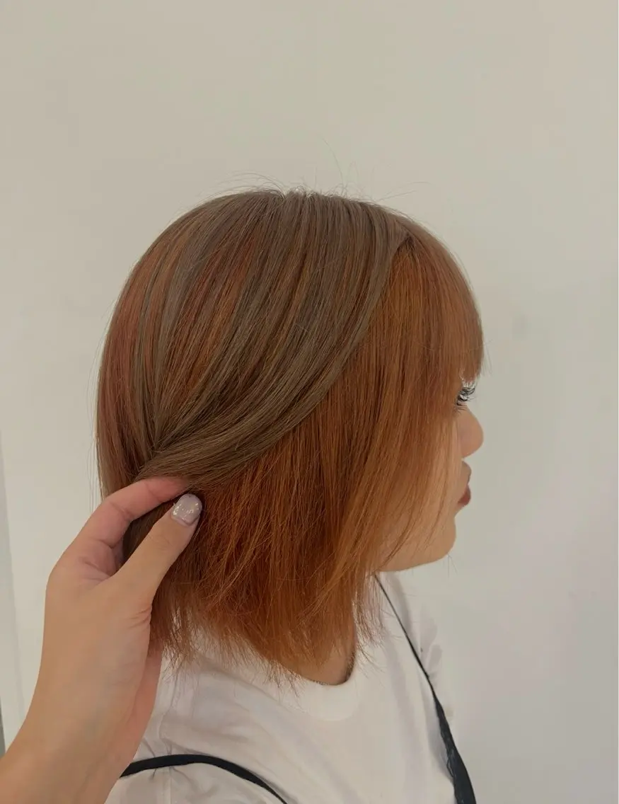 カラー ベージュカラー オレンジ ヘアカラー 和泉田 真白のヘアスタイル
