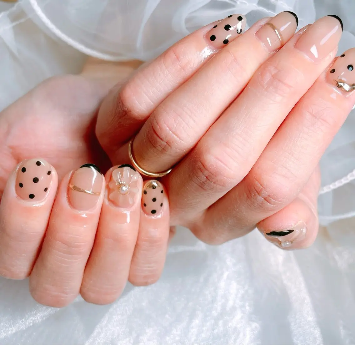 ネイル 入学式 ぷっくりネイル シンプルネイル 春ネイル ハンドネイル ハンドケア GAL_NAIL Miraiのネイルデザイン