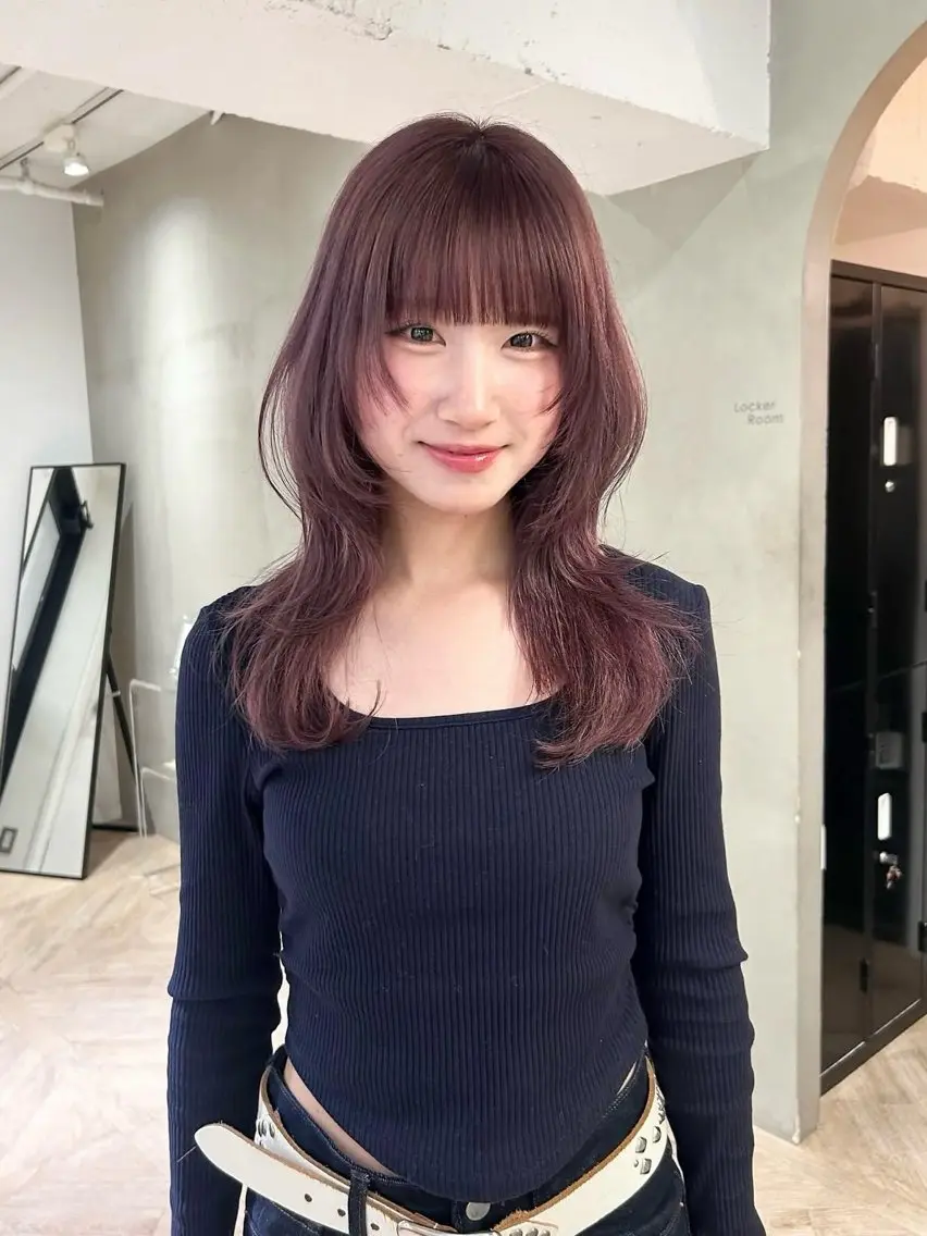 ロング カラー ヘアカラー トリートメント ヘッドスパ レイヤー/縮毛矯正/ 暖色/mao🎀のヘアスタイル