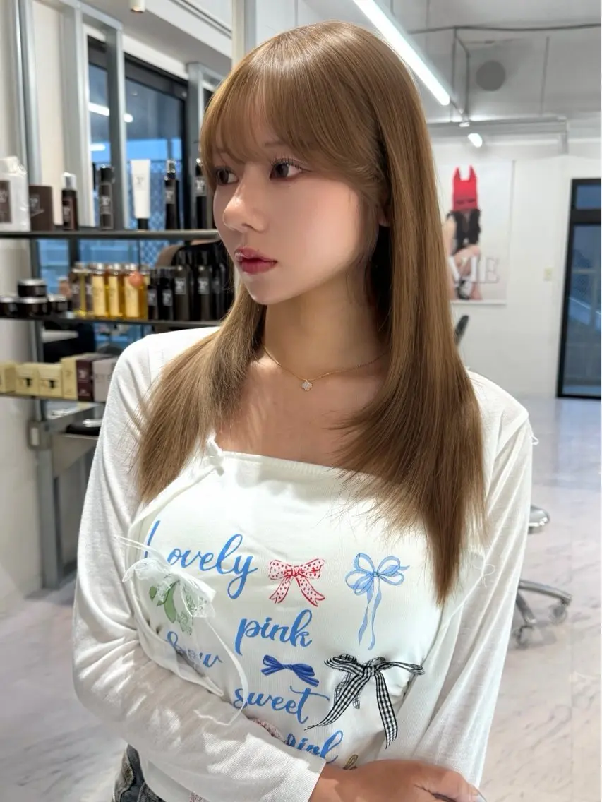カラー カット ヘアカラー トリートメント ヘアセット Rita/髪質改善/ ブリーチなしWカラーのヘアスタイル