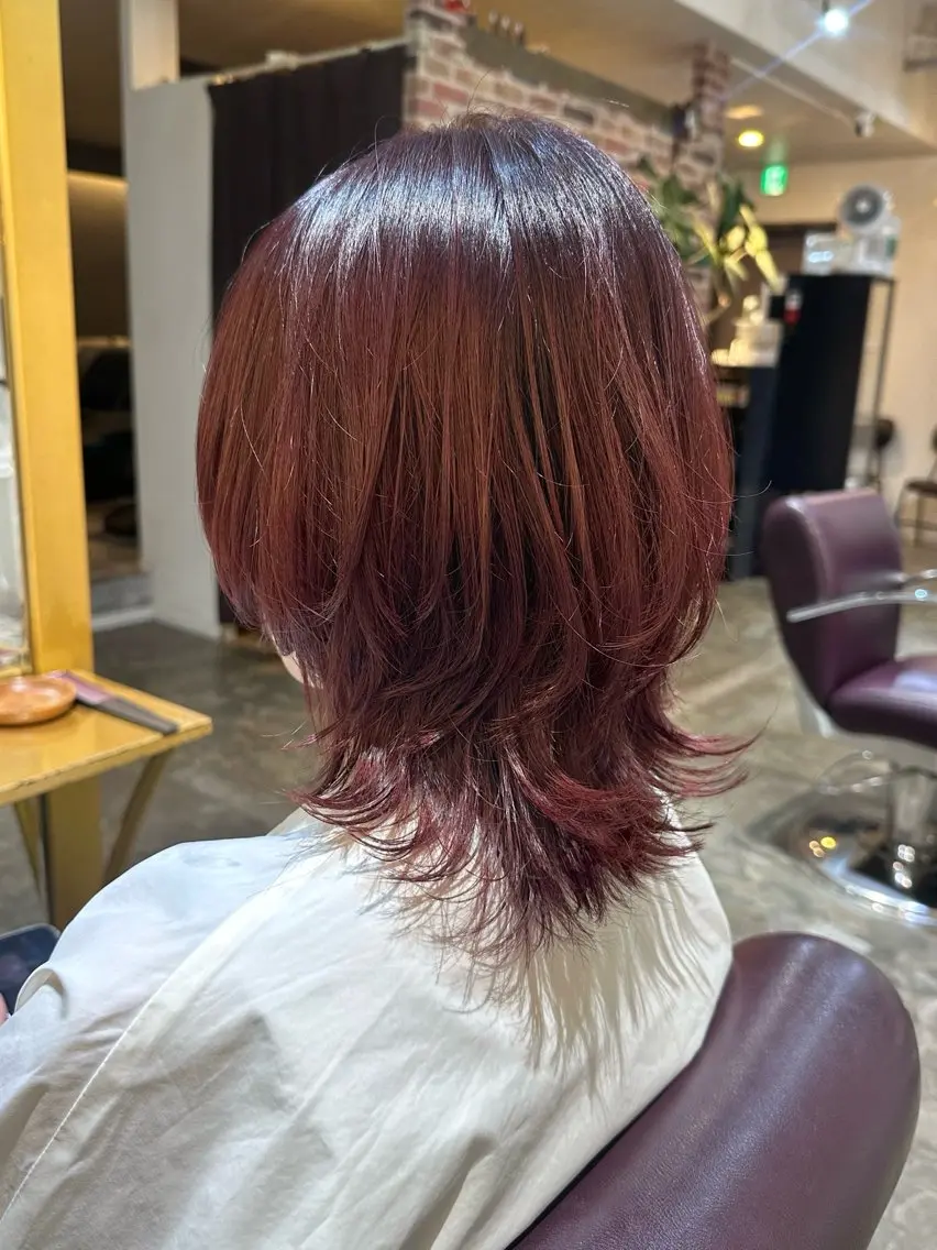 ミディアム カラー ブラウンカラー カット ヘアカラー Saki💛心斎橋 髪質改善/艶カラーのヘアスタイル