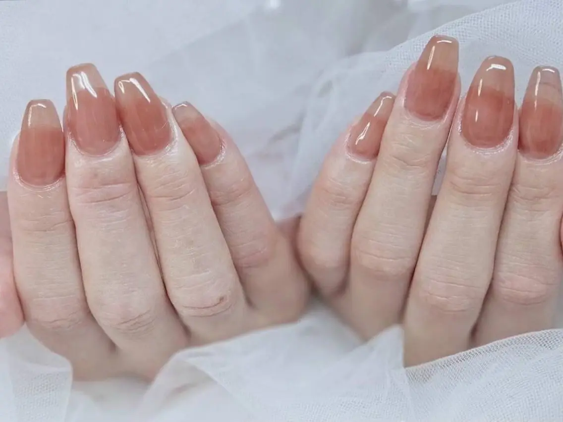 ネイル ブラウン ワンカラーネイル ハンドネイル ハンドケア 心斎橋Salon Epokkuのネイルデザイン