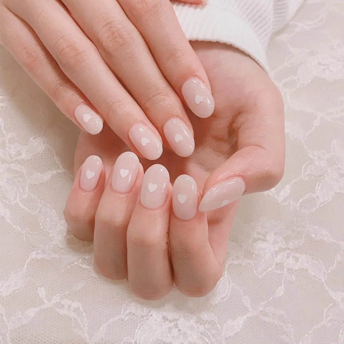 ネイル ハート ラメ(グリッター) ハンドネイル 玉造、森ノ宮 fran2 nailのネイルデザイン