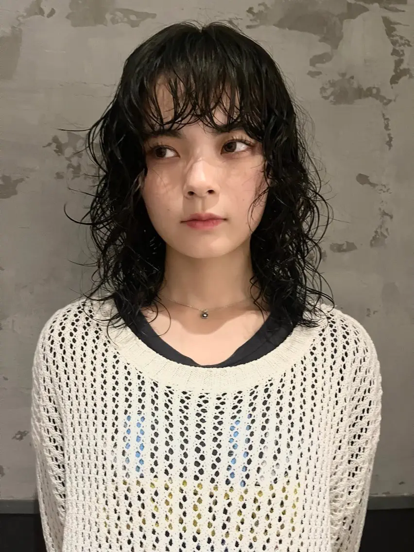 セミロング パーマ カット パーマ トリートメント 田中 里奈のヘアスタイル