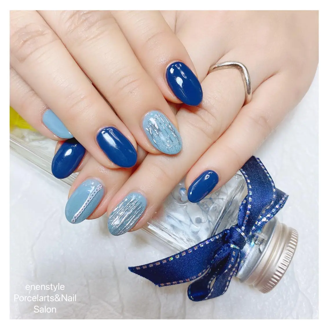 ミディアム ネイル ハンドネイル 🐾enen style 🐾のネイルデザイン