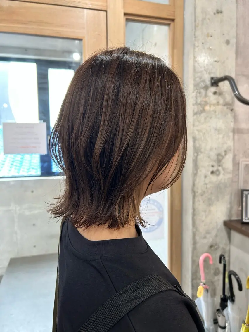 ミディアム カラー ヘアカラー ボブ/透け感カラー tomoeのヘアスタイル