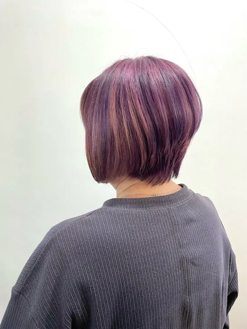 ショート カラー ショートボブ ブリーチ 透明感カラー ハイライトカラー ブリーチなしカラー カット ヘアカラー トリートメント fulam － KAEDEのヘアスタイル