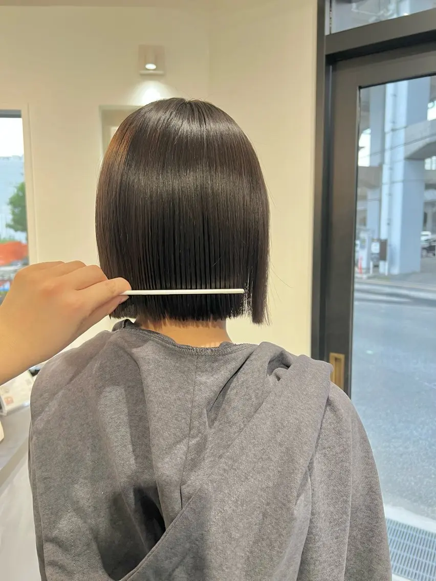 ショート 縮毛矯正 黒阪 なみのヘアスタイル