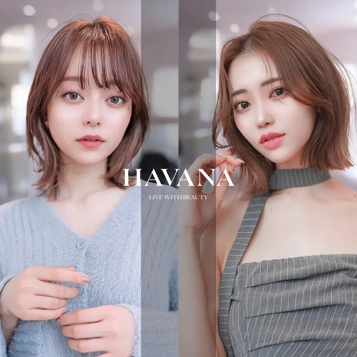 ミディアム カラー カット ヘアカラー トリートメント １HAVANA.渋谷 【レイヤー/韓国】のヘアスタイル