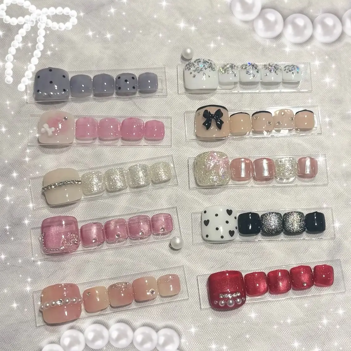 【キラキラ・ガーリー♡】フット定額デザイン👣カラー変更🉑※フットバス付✨カラー・パーツ位置変更可✨の写真