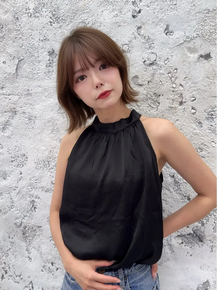 ミディアム ボブ 縮毛矯正 カット 縮毛矯正 【ボブ矯正指名 No.1】森栄範のヘアスタイル