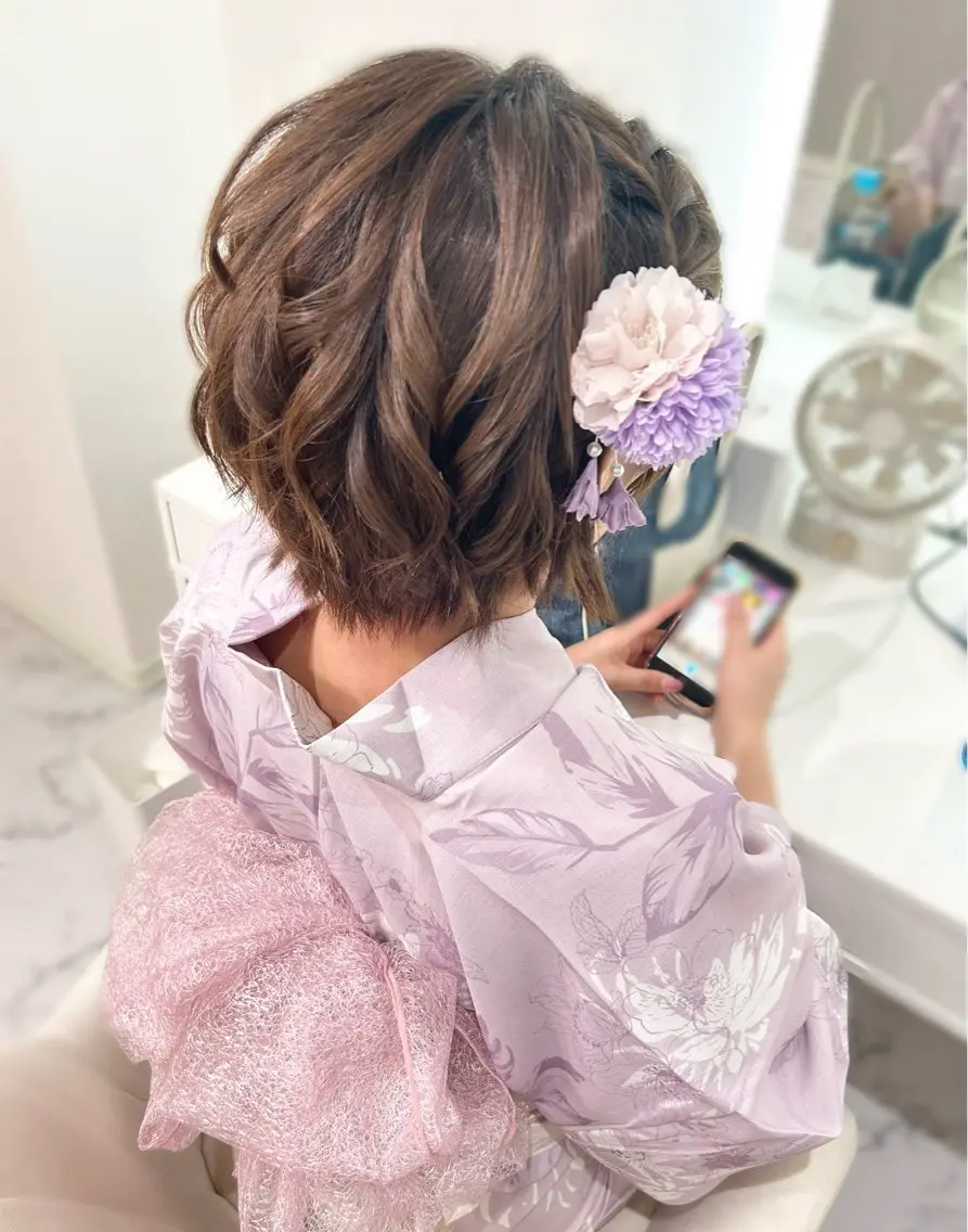 ショート ヘアアレンジ 着付け ヘアセット専門店 Rのヘアスタイル