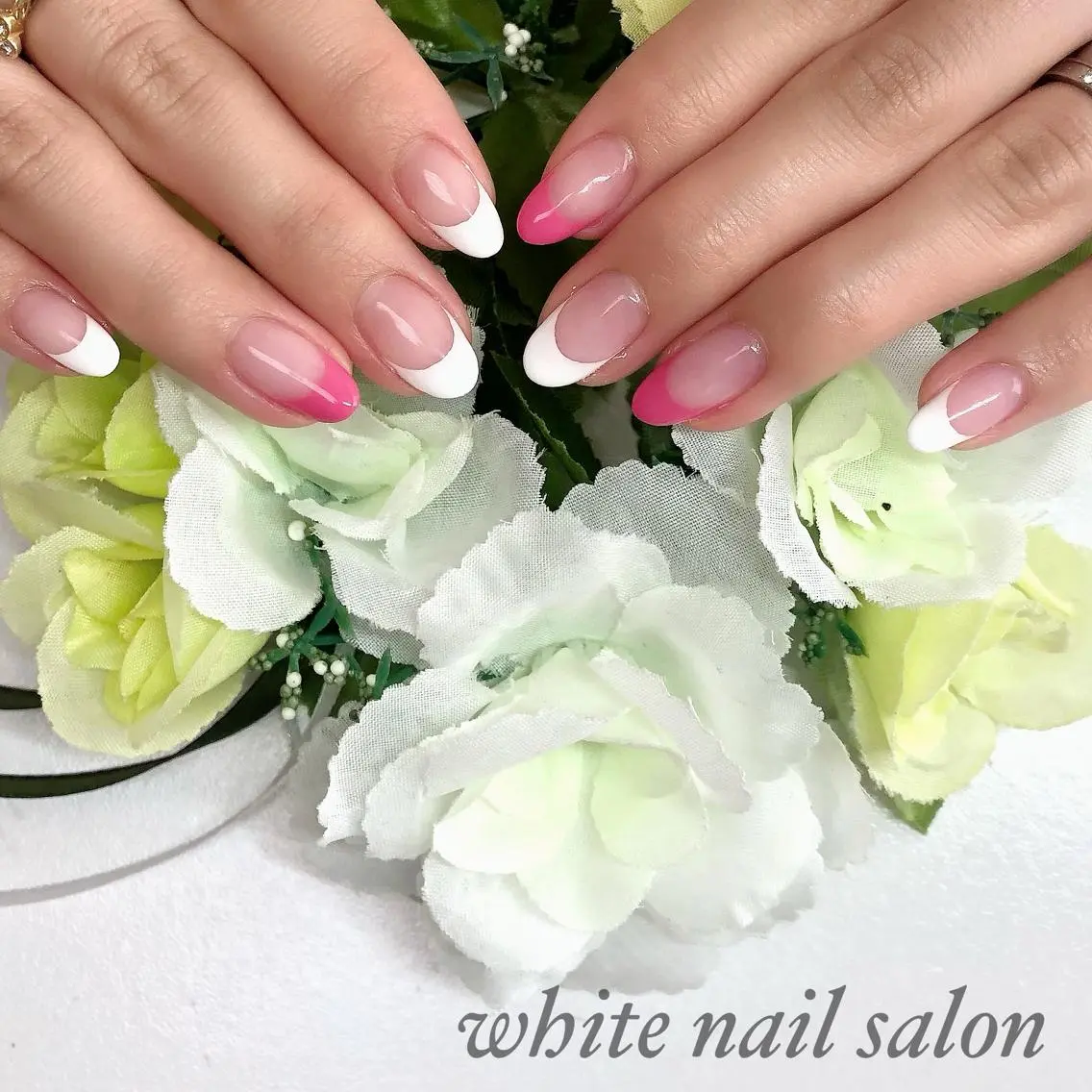 ネイル アートネイル フレンチネイル ジェルネイル ハードジェル 持ち込み white nail salonのネイルデザイン