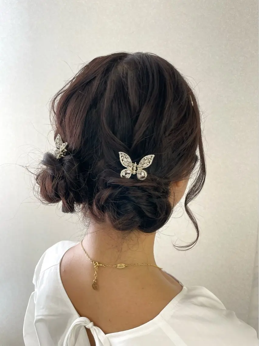 セミロング ヘアアレンジ CARELLY Rukaのマツエク・マツパデザイン
