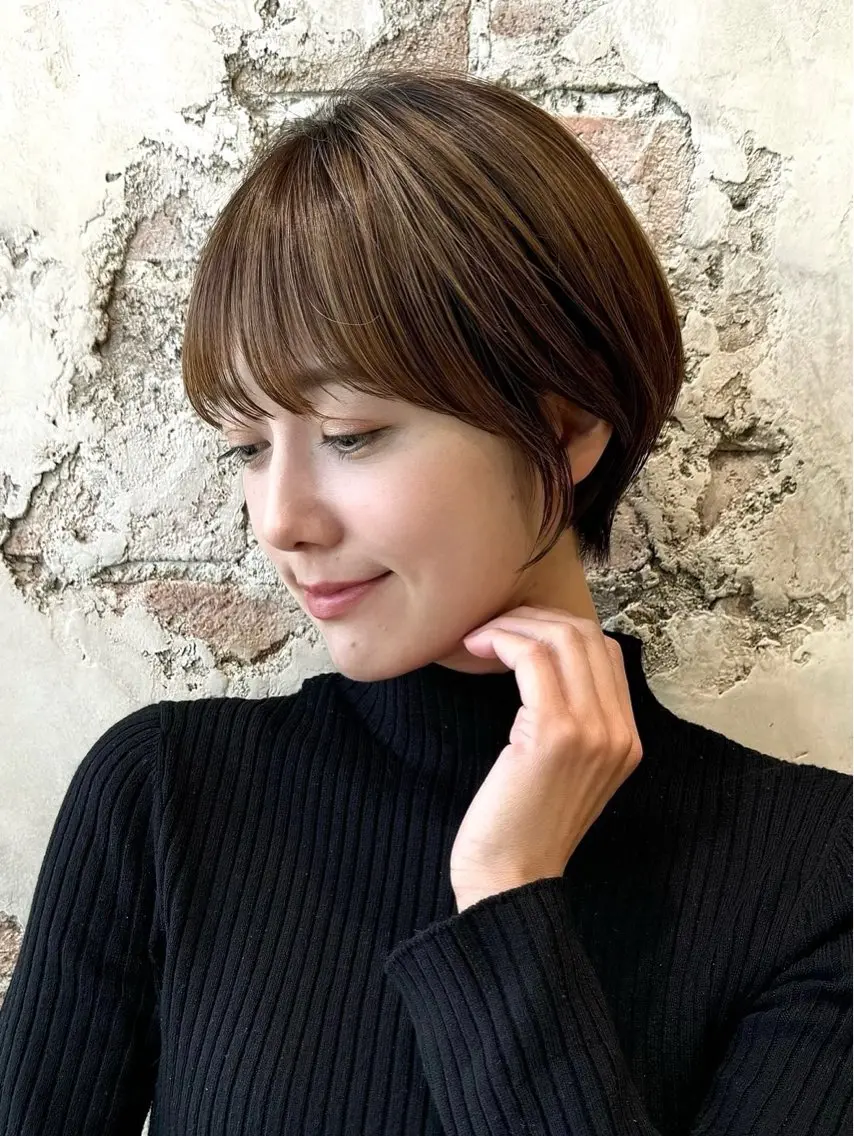 ショート カラー カット ヘアカラー トリートメント 💍新宿ショート 💍岩田莉奈のヘアスタイル