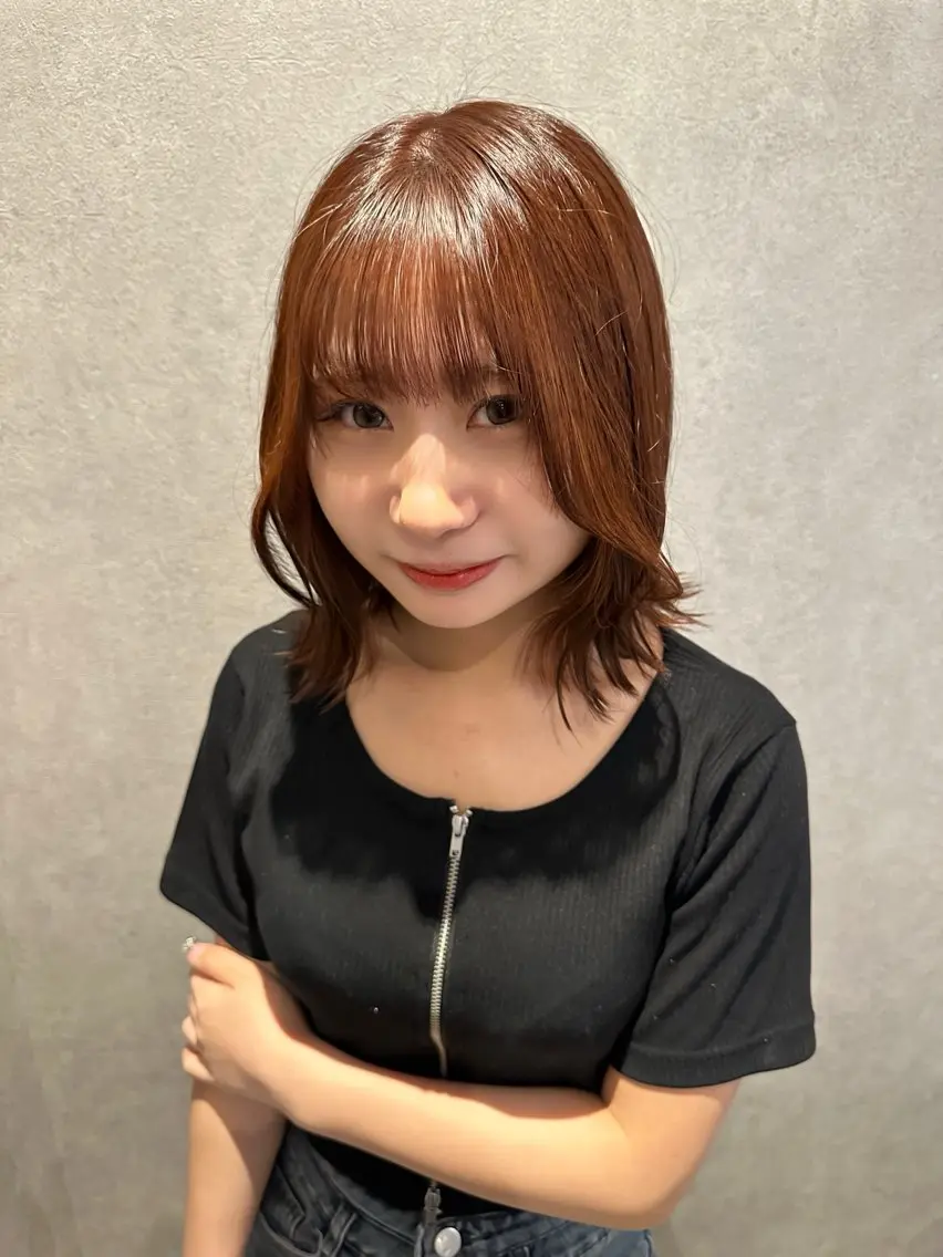 ミディアム カラー 透明感カラー/ボブ 高野菜瑠のヘアスタイル
