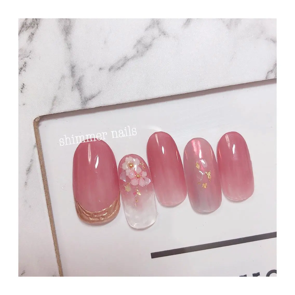 ネイル 桜ネイル ハンドネイル shimmer nailsのネイルデザイン