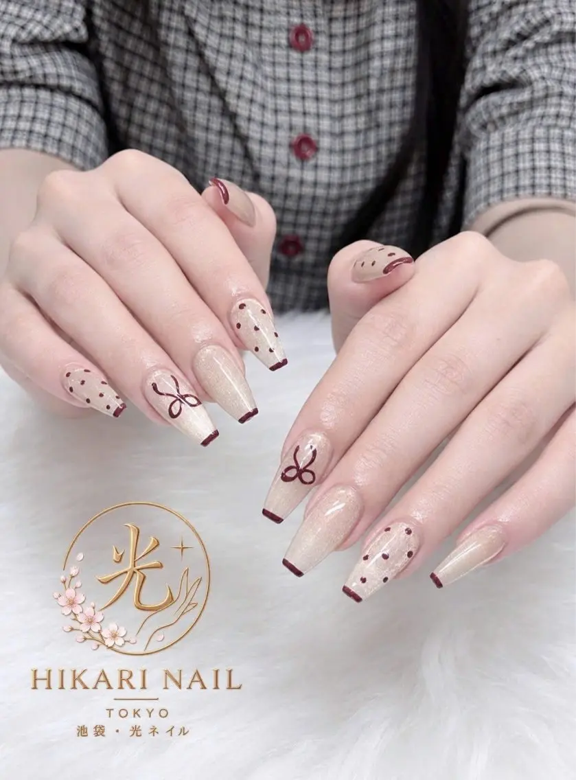 ネイル チークネイル 長さ出し フレンチネイル ガーリー ハロウィン ハンドネイル HikariNail Ikebukuroのネイルデザイン