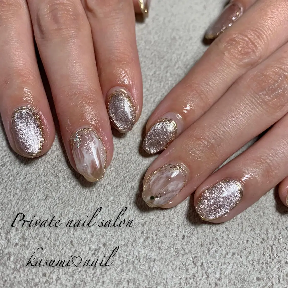 ネイル マグネットネイル ミラーネイル ニュアンスネイル 冬ネイル KASUMI♡ Nailのネイルデザイン
