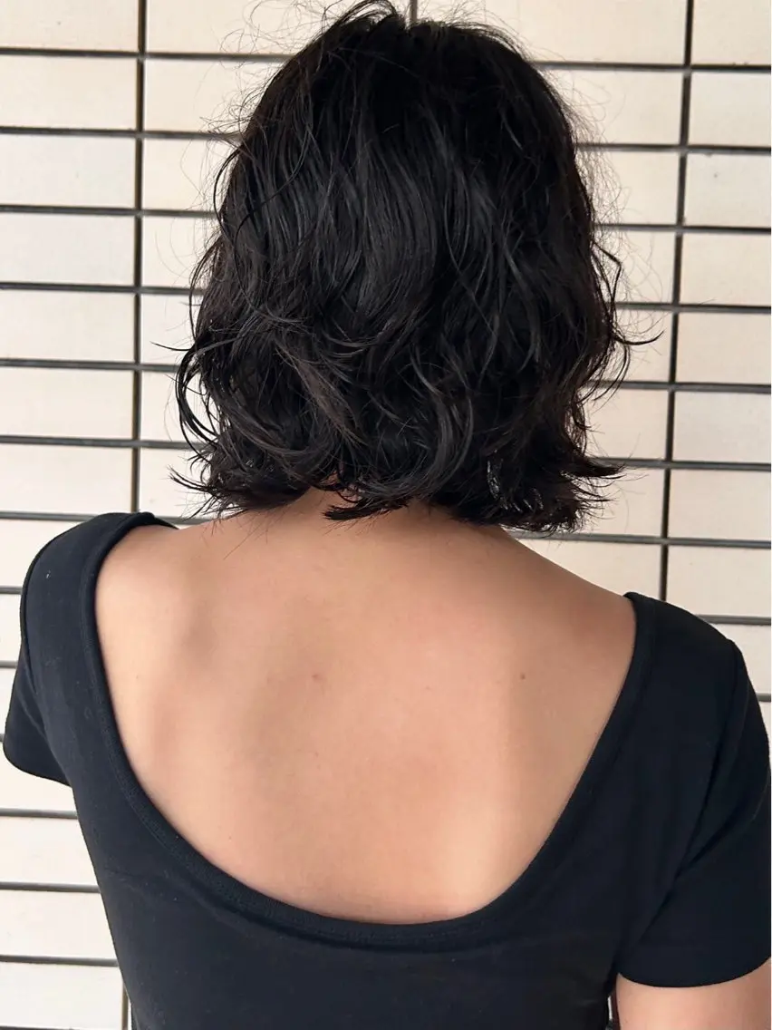 ミディアム パーマ デザインパーマ/ カット/nanaのヘアスタイル