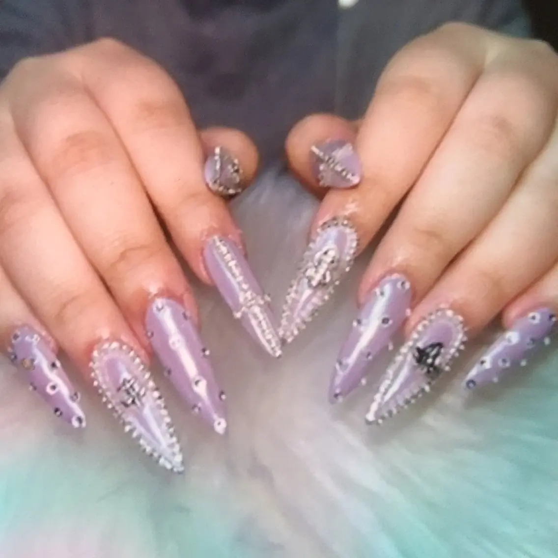ネイル 長さ出し 持ち込み 冬ネイル Smile nails92のネイルデザイン