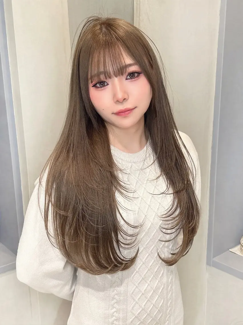 ロング ヘアカラー トリートメント 💎KEN /レイヤー/韓国💎のヘアスタイル